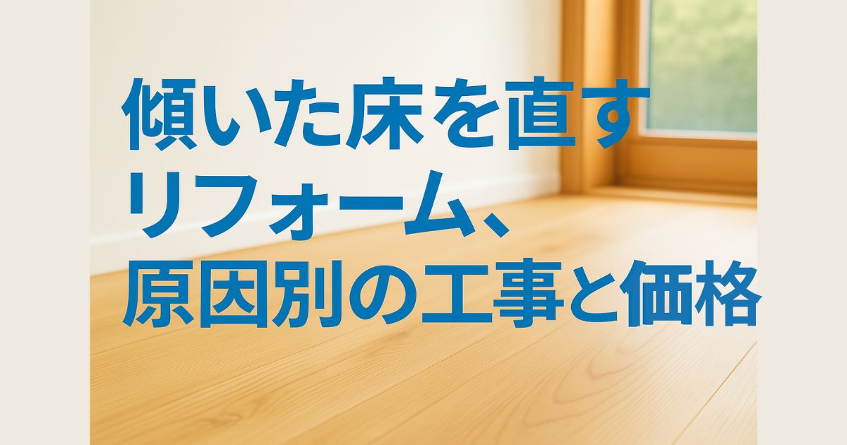 Renovation to fix a tilted floor, construction work and prices according to cause