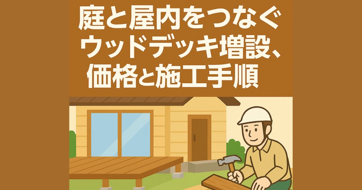 Renovation and expansion of a wooden deck connecting the garden and the interior