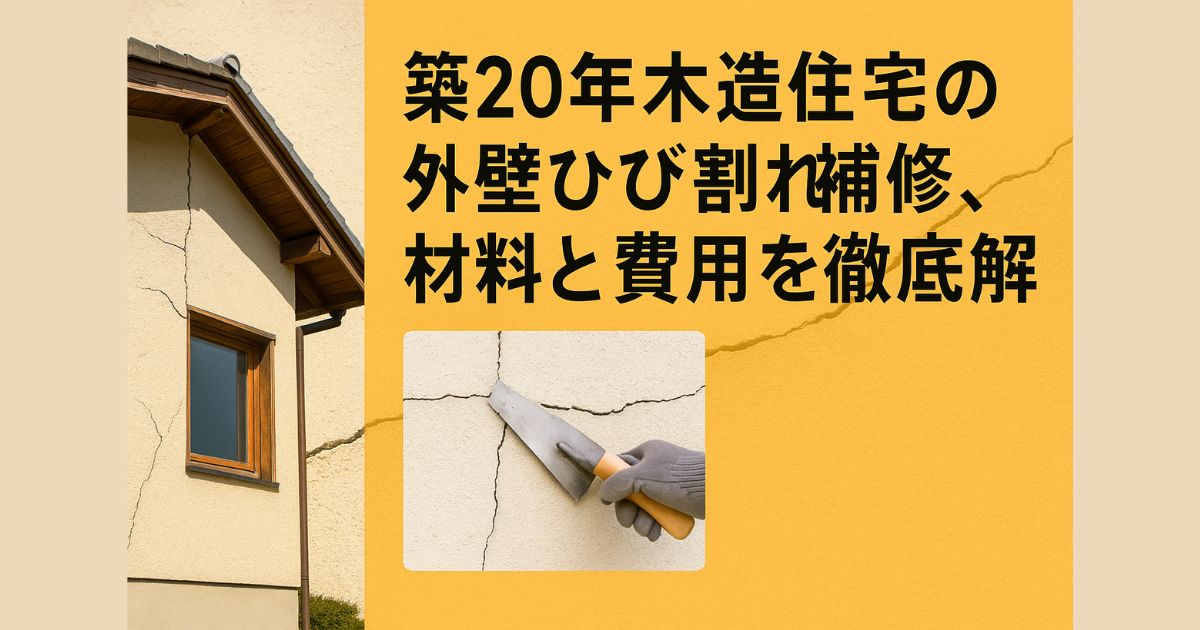 Cracks in the exterior walls of a 20-year-old wooden house