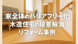 Examples of renovations to make the entire house barrier-free and eliminate steps in wooden houses