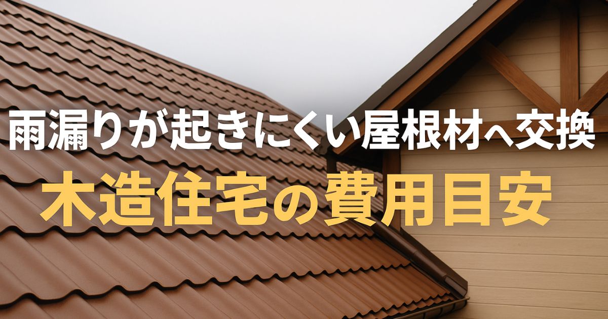 Estimated cost of replacing roofing materials to prevent leaks in wooden houses