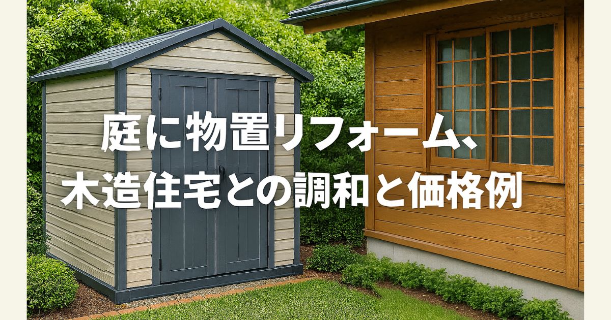 Garden storage shed renovation, harmony with wooden house and price example