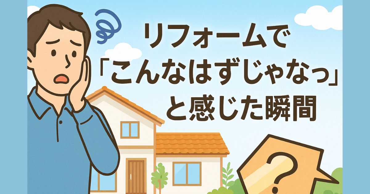 The moment when I realized "this wasn't how it was supposed to be" during renovation