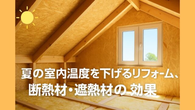 Renovations to lower indoor temperatures in summer, and the effects of insulation and heat shielding materials