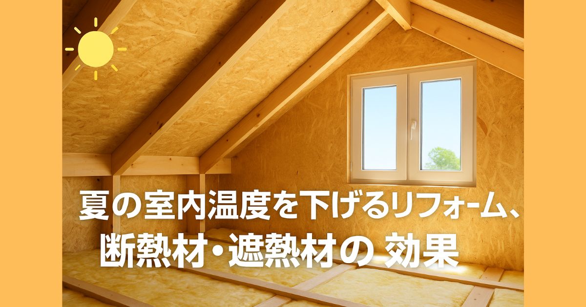Renovations to lower indoor temperatures in summer, and the effects of insulation and heat shielding materials