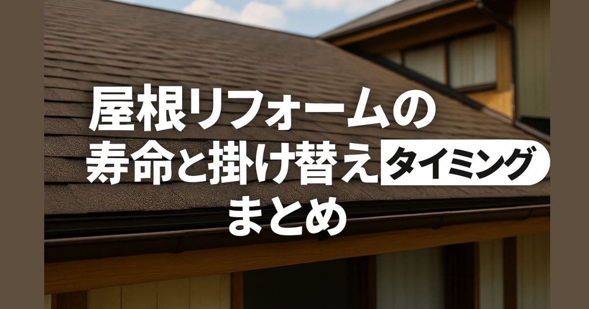 Summary of roof renovation lifespan and replacement timing